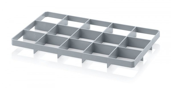 Inserts de caisse Auer pour conteneurs euro 60 x 40 cm, 15 trous 10,9 x 11,7 cm en dessous, Gef 15 u