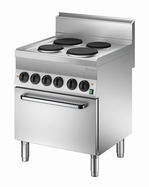 Cuisinière électrique Bartscher 650, B700, 4 plaques, four électrique, 115058