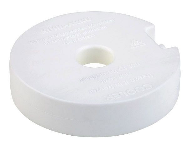 Poche froide APS, Ø 10,5 cm, hauteur : 2,5 cm, polyéthylène, blanc, remplie de liquide de refroidissement, 10781