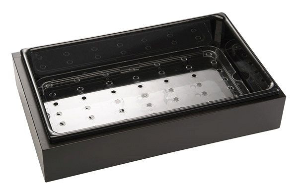 Ensemble glacière APS 3 pièces FRAMES, 53 x 32,5 x hauteur : 12,5 cm, hêtre massif, couleur wengé, élément de base GN 1/1, bac en polystyrène, 14970