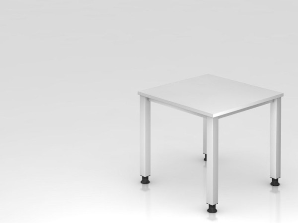 Bureau Hammerbacher 4 pieds carré 80x80cm blanc, forme rectangulaire, VQS08/W/S