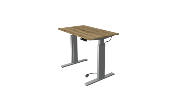 Table assis/debout Kerkmann Move 3 tubes, L 1000 x P 600 mm, réglable en hauteur électriquement de 720 à 1200 mm, chêne, 10231055