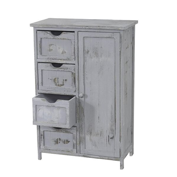 Commode Mendler HWC-D12, commode de placard, look shabby vintage 82x55x30cm, gris, 33044