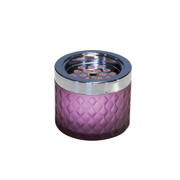 Cendrier à vent APS, Ø 9,5 cm, hauteur : 8 cm, verre, baie mat, dépoli, métal chromé, avec fermeture à baïonnette, 00561