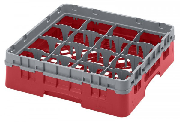Panier de rinçage Camrack® à 16 compartiments Cambro Hauteur maximale de 9,2 cm, Couleur : Rouge, 16S318163