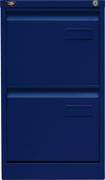 Classeur suspendu Bisley LIGHT, rail simple 2 tiroirs HR, bleu Oxford, IPCCA12639