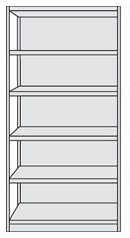 Kerkmann étagère de bureau complète Progress 500, L 960 x P 300 x H 1900 mm, gris clair, 50941211