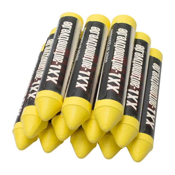Stahlmaxx craie de marquage jaune craie pour pneus 17,5 mm, 12 pièces, XXL-117789