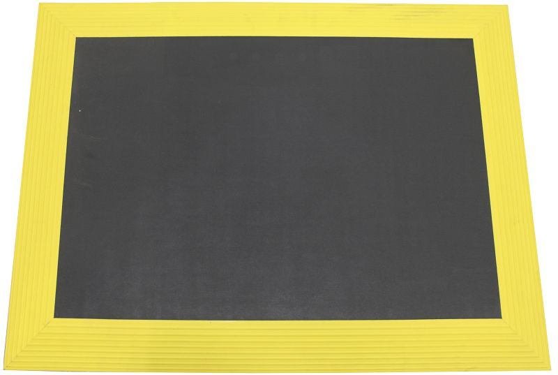 Tapis anti-fatigue Ergomat Bubble Down avec bords jaunes, longueur 270 cm, largeur 60 cm, BD60270-YB