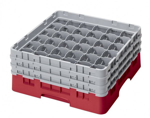 Panier de lavage Cambro 36 compartiments Camrack® 17,4 cm rouge, lot de 3, 36S638163
