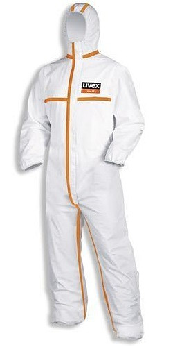 Combinaison de protection chimique uvex 4B, catégorie III, type 4, blanc/orange, taille XXXL, 210-240