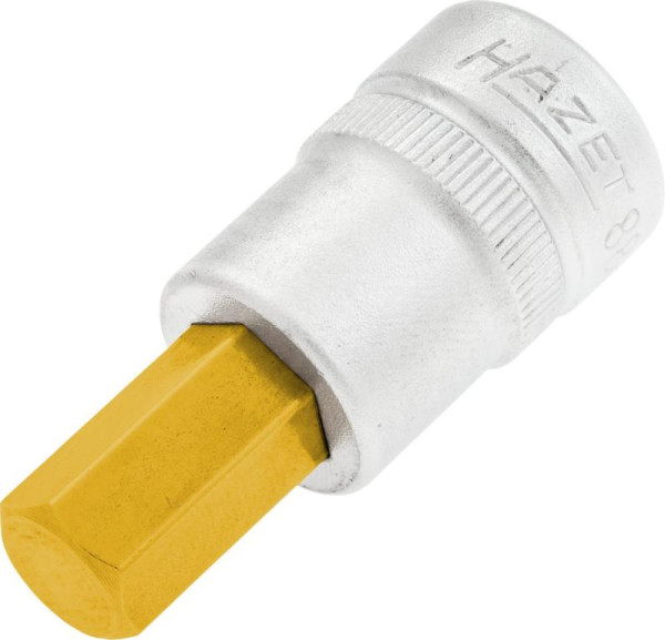 Douille tournevis Hazet, carré creux 10 mm, profil six pans creux, 10 mm, extra court avec moletage, 8801K-10