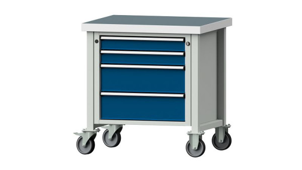 Établis ANKE Établi en caisson, modèle 21 V, 800 x 700 x 850 mm, RAL 7035/5010, UBP 50 mm, 306.438
