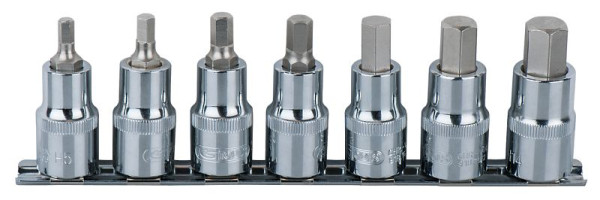 KS Tools Jeu de douilles à embouts 1/2" CHROMEplus, à six pans creux, 7 pièces 5-14 mm, courtes, 918.1335