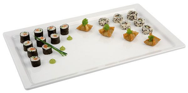 Plateau APS GN 1/1 -PURE-, 53 x 32,5 cm, hauteur : 3 cm, mélamine, blanc, 83401