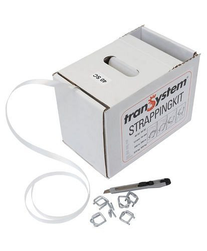 Ruban polyester TransPak en boîte distributrice, 13 mm x 0,5 mm x 250 m, 299693