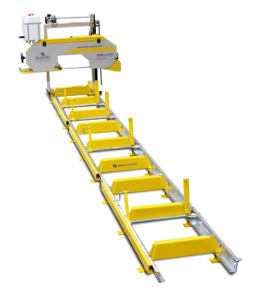 Scie à ruban BAMATO BBSW-600PRO avec rail à rouleaux de 6,9 m et réglage électrique de la hauteur, BBSW-600PRO