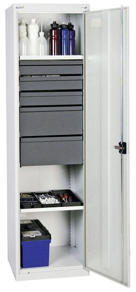 armoire à outils et matériaux contondants série 3000, 7035/7035, 3 tiroirs 100 mm, 2 tiroirs 200 mm, 2 étagères, 3005607