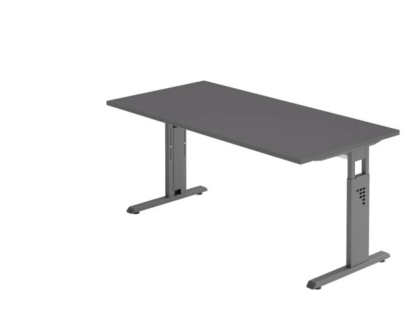 Bureau Hammerbacher pied C 160x80cm graphite/graphite, VOS16/G/G