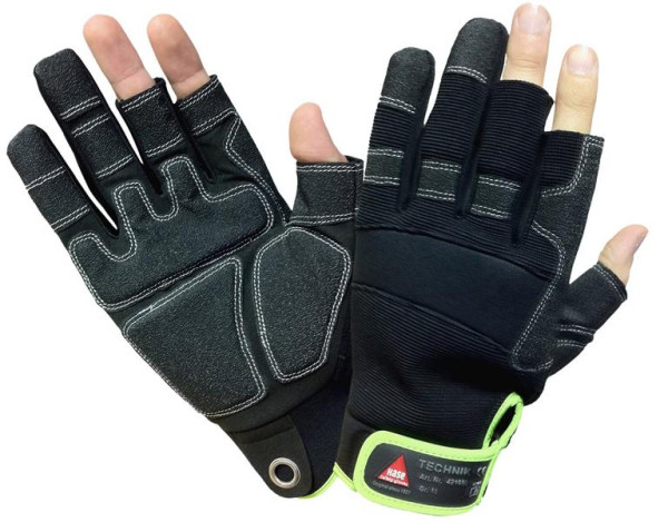 Hase Safety TECHNIK-3 doigts, gants de sécurité en cuir synthétique, taille : 8, UE : 10 paires, 421030-8