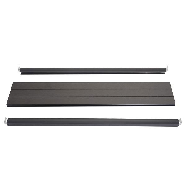 Ensemble d'extrémité Mendler pour brise-vue WPC Sarthe, profil d'extrémité coupe-vent, poteau WPC, 90cm, anthracite, 76263