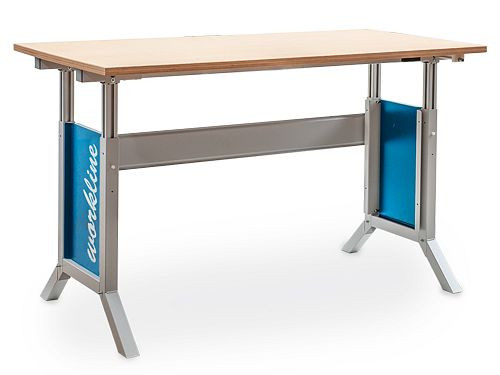 Piètement Bedrunka+Hirth workline avec plan de travail, profondeur 750, réglage électrique de la hauteur, dimensions en mm (LxPxH) : 1500 x 750 x 1100, 07.75.15AHVE