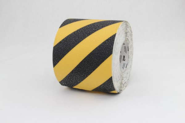 m2 Easy Clean revêtement antidérapant noir/jaune rouleau 150mmx18,3m, M3WR150183