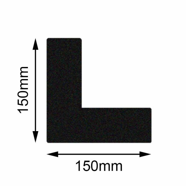 Marqueur de sol Mehlhose Angle de sécurité noir 150x150mm, UE: 10 pièces, KSSW1V10