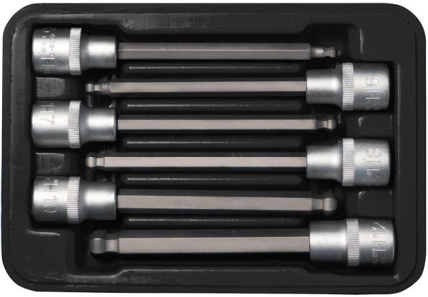 Embouts de tournevis SW-Stahl, 1/2", six pans creux, 5-12 mm, tête sphérique, 6 pièces, 05010L