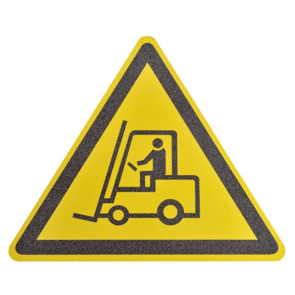 m2 revêtement antidérapant Symbole marquage au sol "Attention chariot élévateur" triangle côté longueur 600mm, MBMD001600