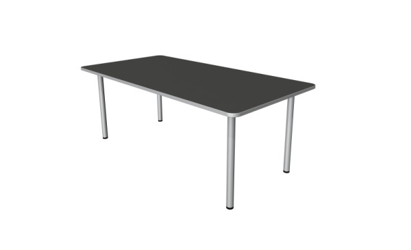 Kerkmann Desk Prime - L 2000 x P 1000 x H 750 mm, cadre 4 pieds en aluminium argent, anthracite, 11040913