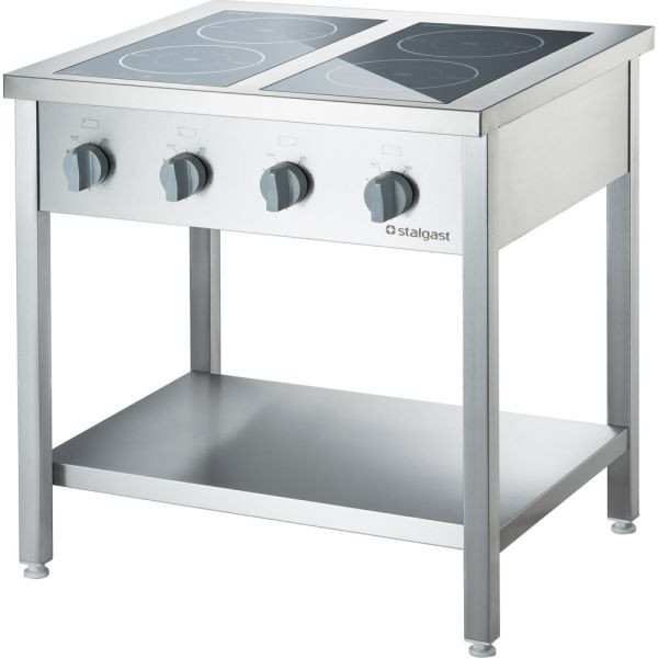 Cuisinière à induction en inox Alpha Work série 700 - 4 plaques de cuisson (4x3,5), 105114
