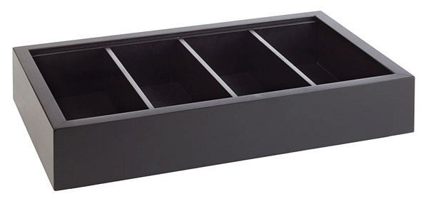 Couverts / coffret universel APS, 53 x 32,5 cm, hauteur : 11 cm, hêtre massif, coloris wengé, 2 parties, coffret et insert amovible, 14956