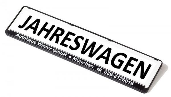 Eichner Miniletter panneau publicitaire standard, blanc, impression : Jahreswagen, 9219-00152