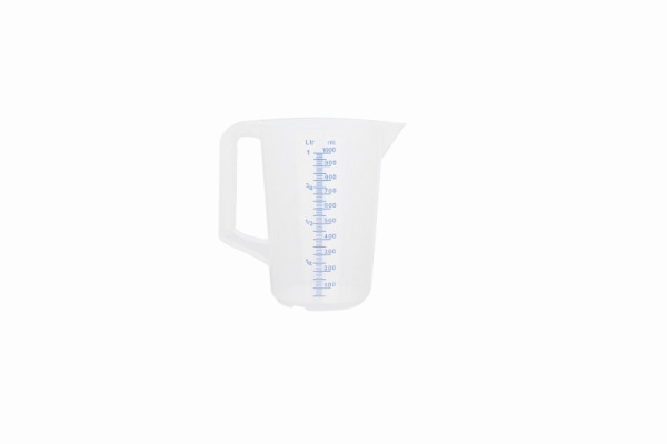 Verre doseur Schneider, 1 l, échelle en relief, écriture bleue, 200012