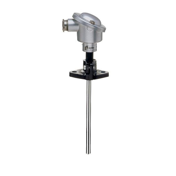 Thermocouple JUMO avec tête de raccordement, 1xNiCr-Ni, 15x500mm, bride, -200 à + 1150 °C, 00054589