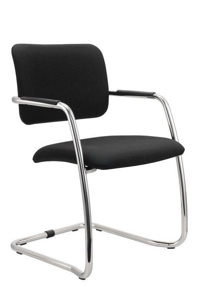 Chaise visiteur Hammerbacher, chaise cantilever, lot de 2, noir, hauteur 81 cm, largeur d'assise 45 cm, VSBP2/D