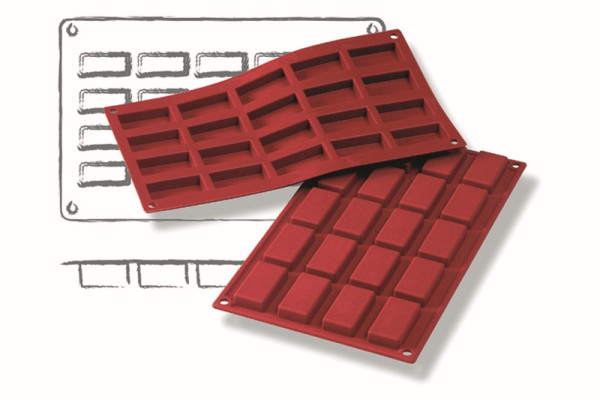 Moules à pâtisserie Schneider, rectangle, 49 x 26 mm, hauteur 11 mm, 115037
