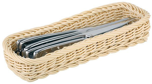APS panier à couverts -ECONOMIC-, 27 x 10 cm, hauteur : 4,5 cm, polypropylène, beige clair, 40131