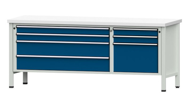 Établis ANKE Établi en caisson, modèle 288 V, 2000 x 700 x 840 mm, RAL 7035/5010, KSP 40 mm, 304.632