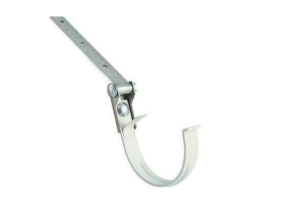 Fer à gouttière Marley avec ressort arrière et joint tournant, RG 100 blanc, galvanisé, plastifié, 083995