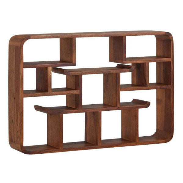 Wohnling Étagère murale 80 x 55 x 15 cm en bois massif Sheesham Étagère suspendue moderne flottante Grand design Étagère flottante Étagère suspendue Salon WL6.529