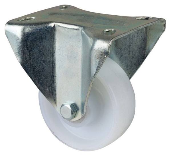 BS Rolls Roulette pour charges lourdes, roulette fixe, largeur de roue 30 mm, Ø roue 80 mm, capacité de charge 150 kg, bande de roulement/corps de roue en plastique, roulement à rouleaux, N110.B10.081