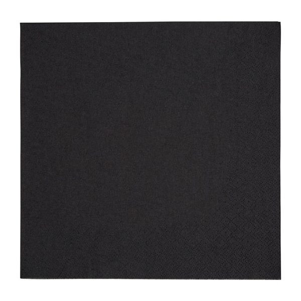 Serviettes de table recyclables Fiesta 1/4 Noir 3 plis 40cm (1000 pièces), FE257