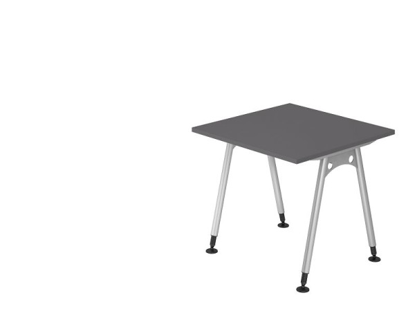 Bureau Hammerbacher pied A 80x80 graphite, forme rectangulaire, VAS08/G/S