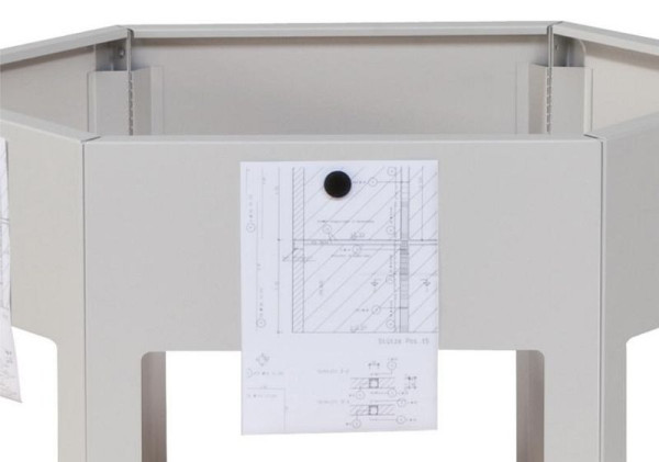 Porte-dessin ANKE; Longueur latérale 535 mm; RAL 7035; pour établi de groupe hexagonal, 903.823