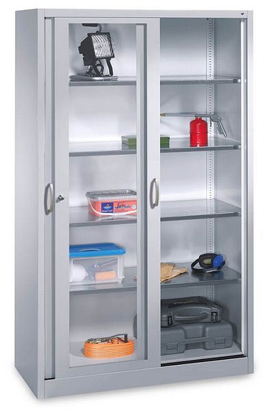 Armoires à portes coulissantes Bedrunka+Hirth, avec fenêtre, largeur 1200 mm, profondeur 600 mm, 04256120G