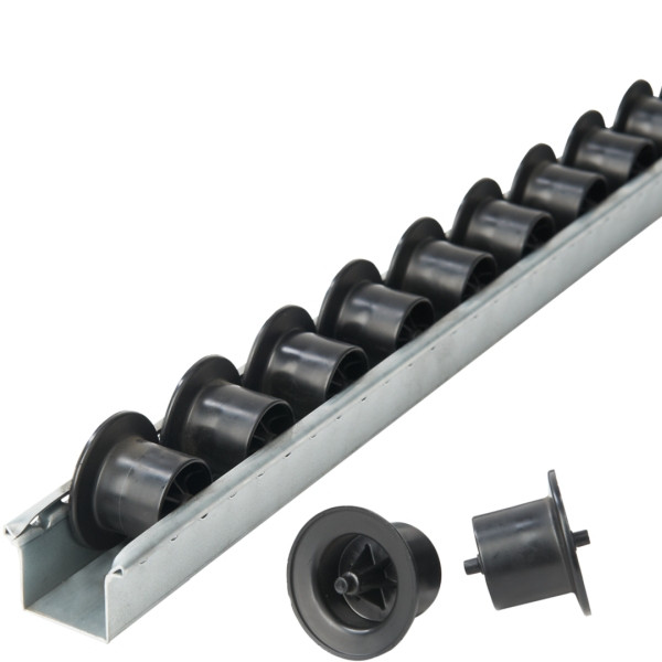 Barre à galets BITO galet à collerette SDS /ESD 2000, pas : 42 sans perforation, vendu au mètre, C0630-0123