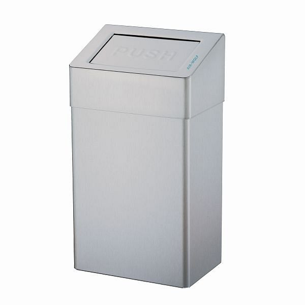 Poubelle Air Wolf d'un volume de 18 litres, série Omega, H x L x P : 507 x 278 x 183 mm, acier inoxydable revêtu, 29-040