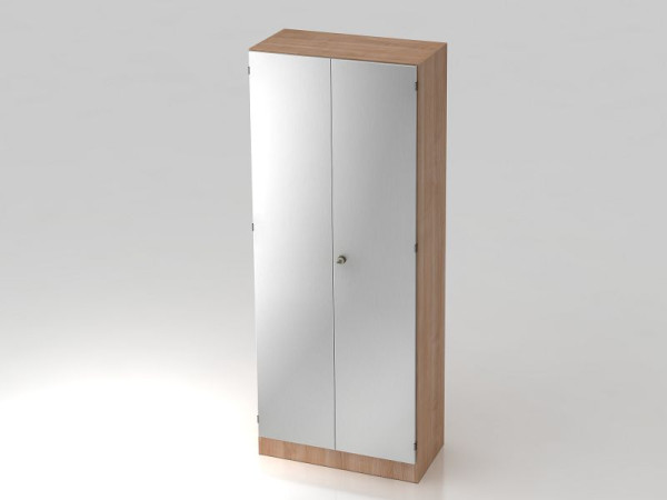 Armoire Hammerbacher 5OH avec panneau de plinthe poignée rayée noyer/argent, 80x42x200,4 cm (LxPxH), V6100/N/S/SG